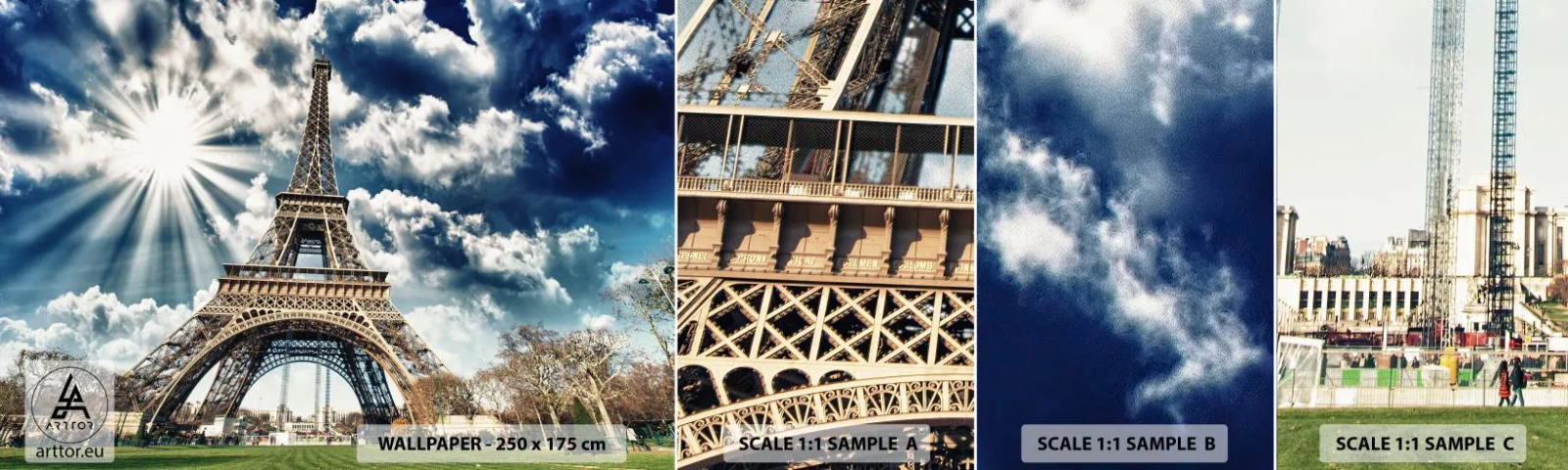 Campione Di Fotomurale Standard Eco - Unica al mondo - Torre Eiffel, Parigi, Architettura - 100x30 cm