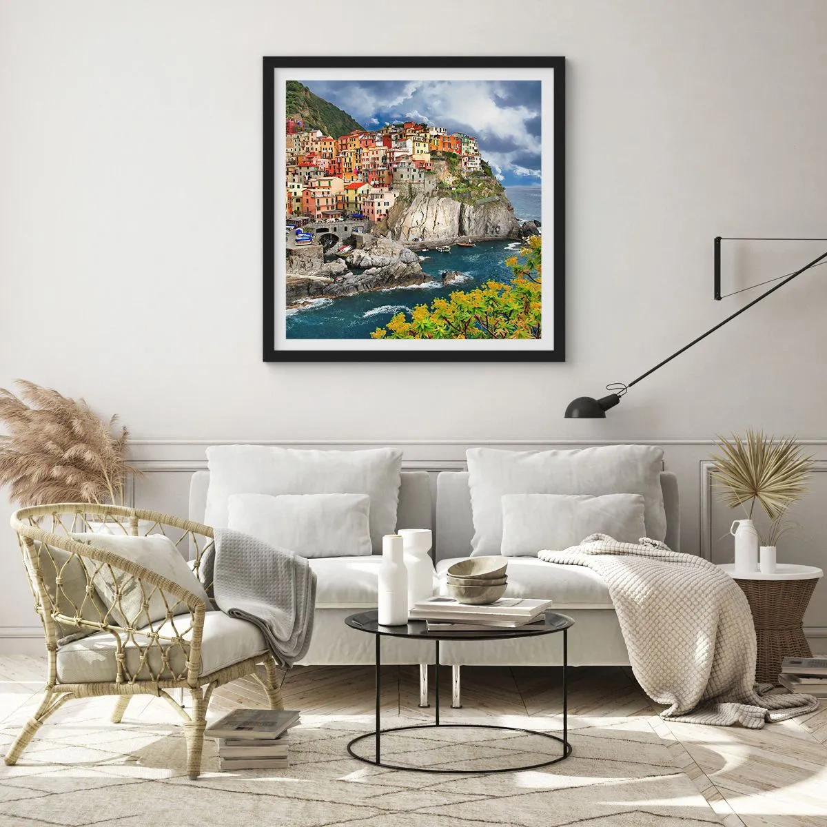 Poster in cornice nera - Aggrappate alla roccia - 30x30 cm