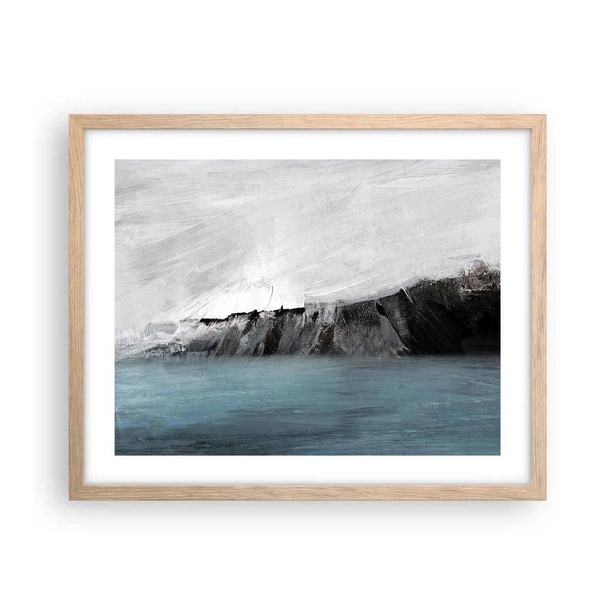 Poster in cornice rovere chiaro - Acqua-terra: lo scontro degli elementi - 50x40 cm