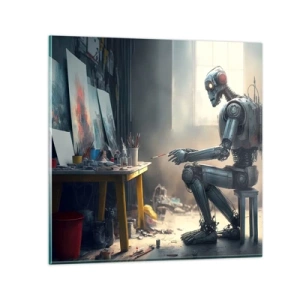 Quadro su vetro - Atto creativo - 50x50 cm