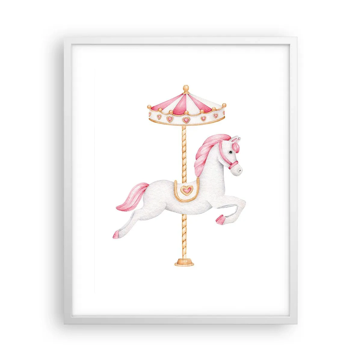 Poster in cornice bianca - Partito al galoppo. - 40x50 cm