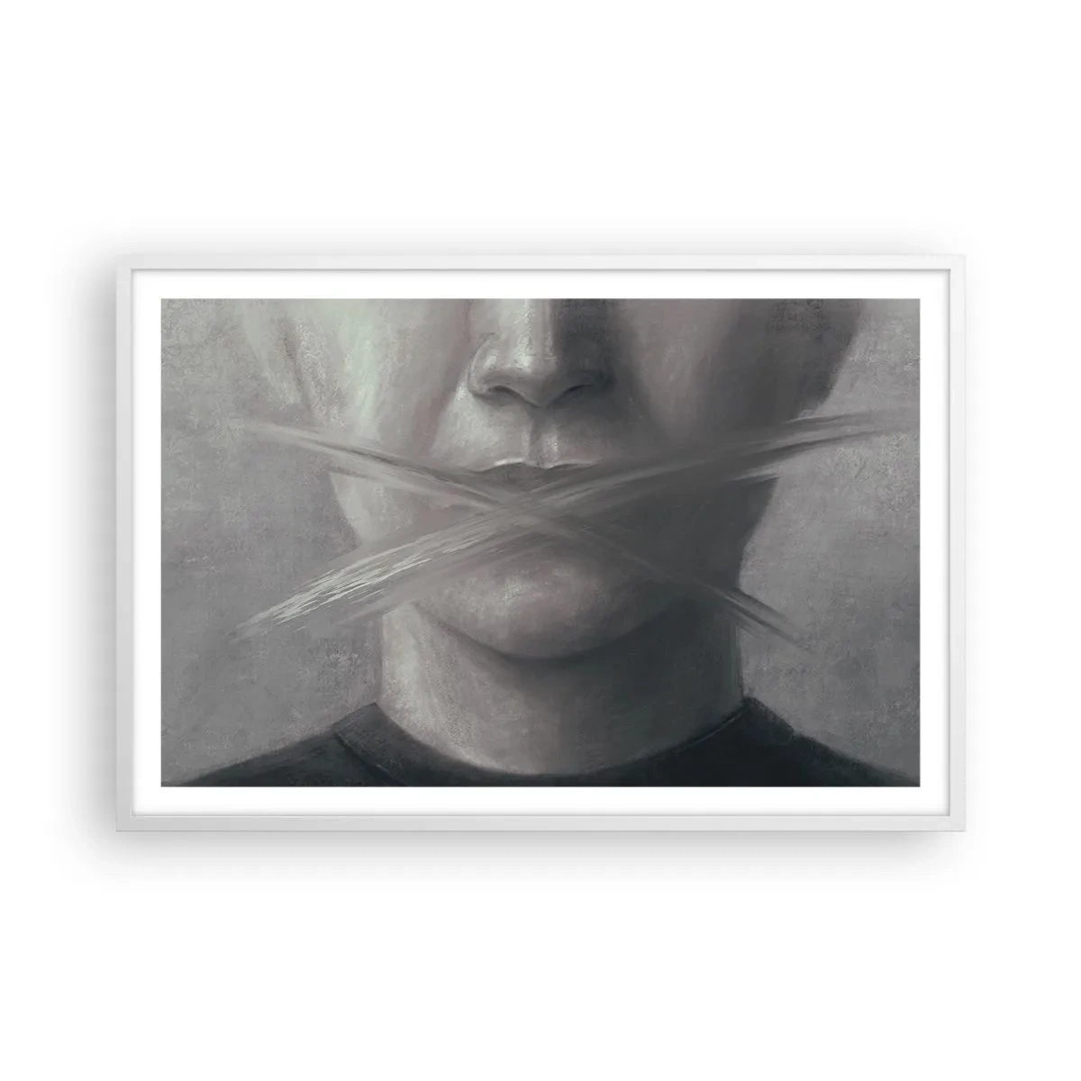 Poster in cornice bianca - Neanche una parola - 91x61 cm