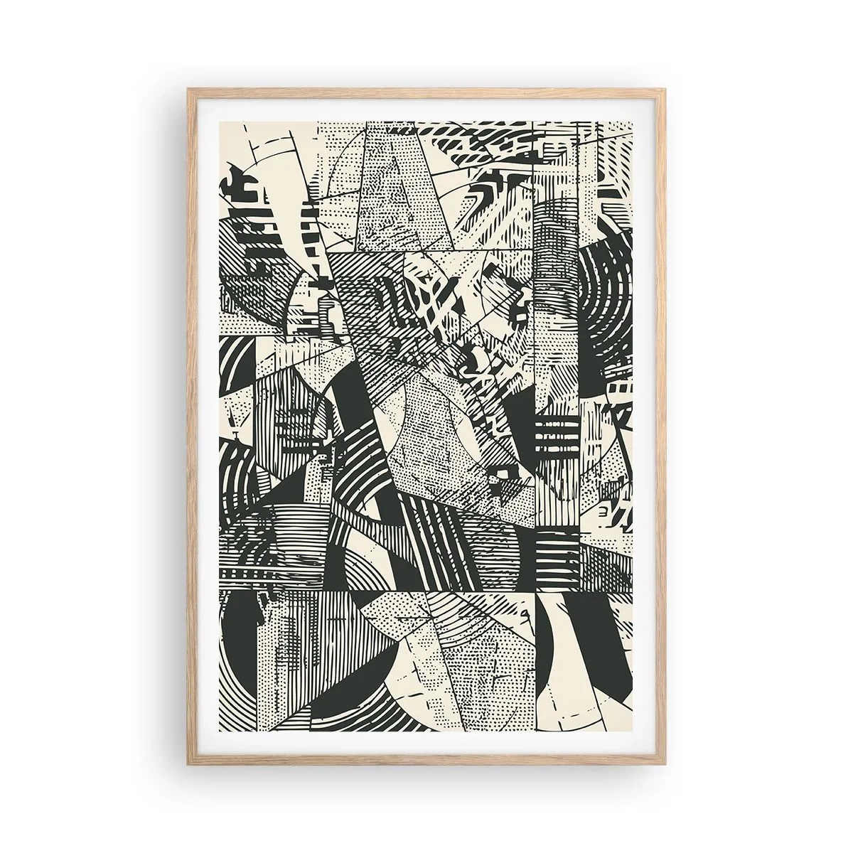 Poster in cornice rovere chiaro - Dinamica della contemporaneità - 70x100 cm