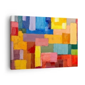 Quadro su tela - Stampe su Tela - Rettangoli astratti colorati in diverse tonalità - 70x50cm - Ognuno diverso, tutti colorati - Decorazione murale moderna per soggiorno e camera da letto ARTTOR
