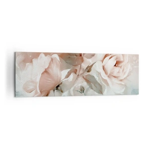 Quadro su tela - Stampe su Tela - Delicate rose in tonalità pastello su uno sfondo chiaro - 160x50cm - Lo spirito del romanticismo - Decorazione murale moderna per soggiorno e camera da letto ARTTOR