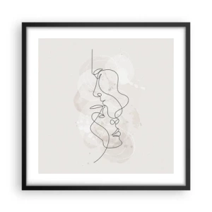 Poster in cornice nera - Intrecciati in un abbraccio - 50x50 cm