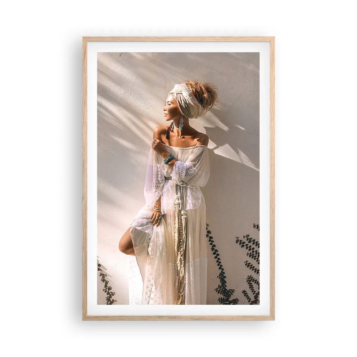 Poster in cornice rovere chiaro - Il sole e la ragazza - 61x91 cm