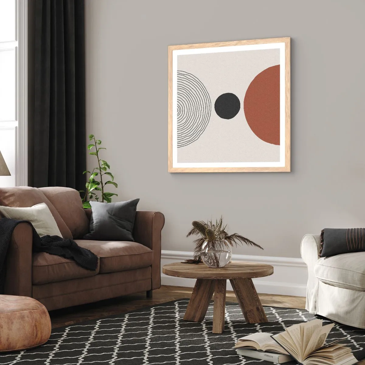 Poster in cornice rovere chiaro - Al centro dell'attenzione - 60x60 cm