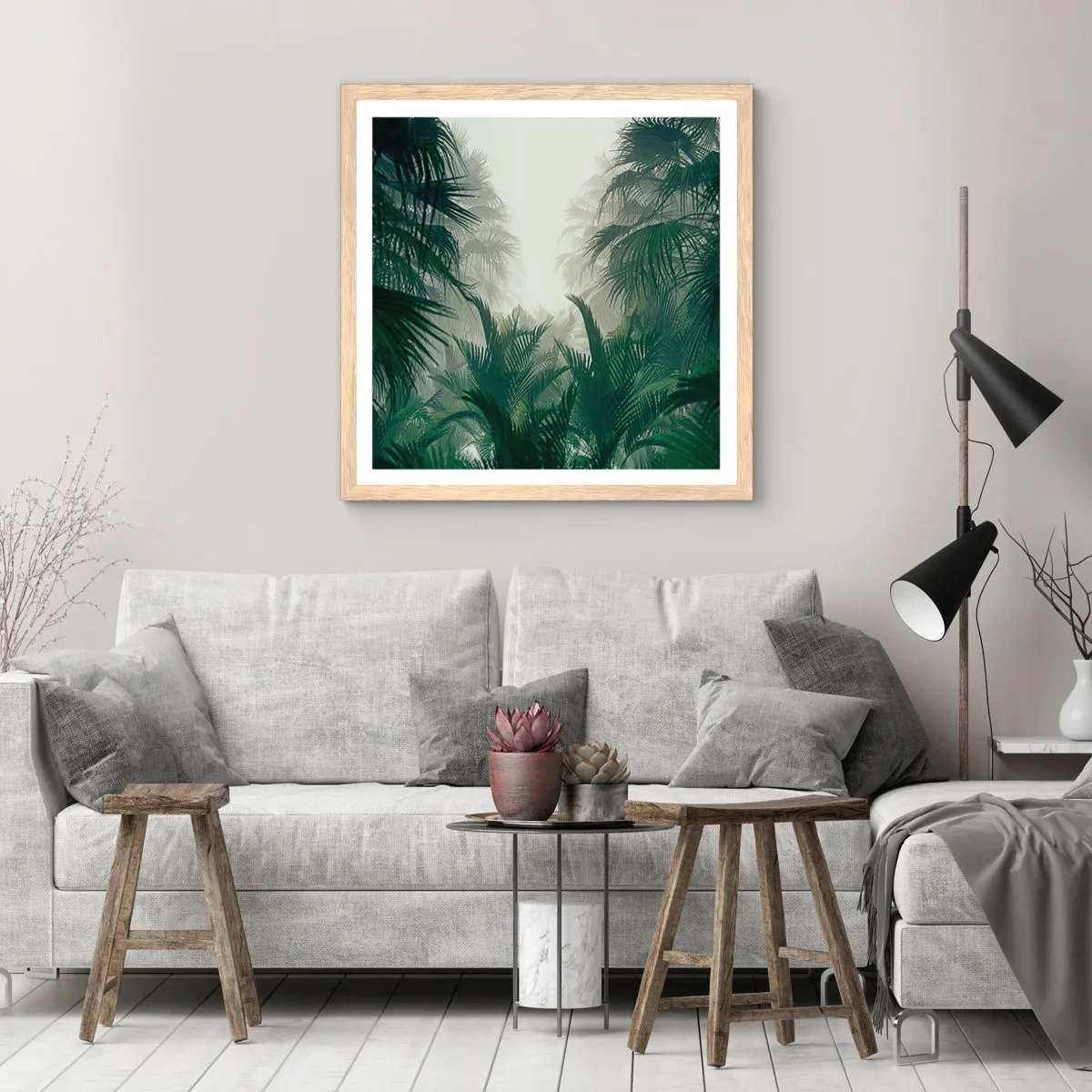 Poster in cornice rovere chiaro - Mistero dei tropici - 60x60 cm