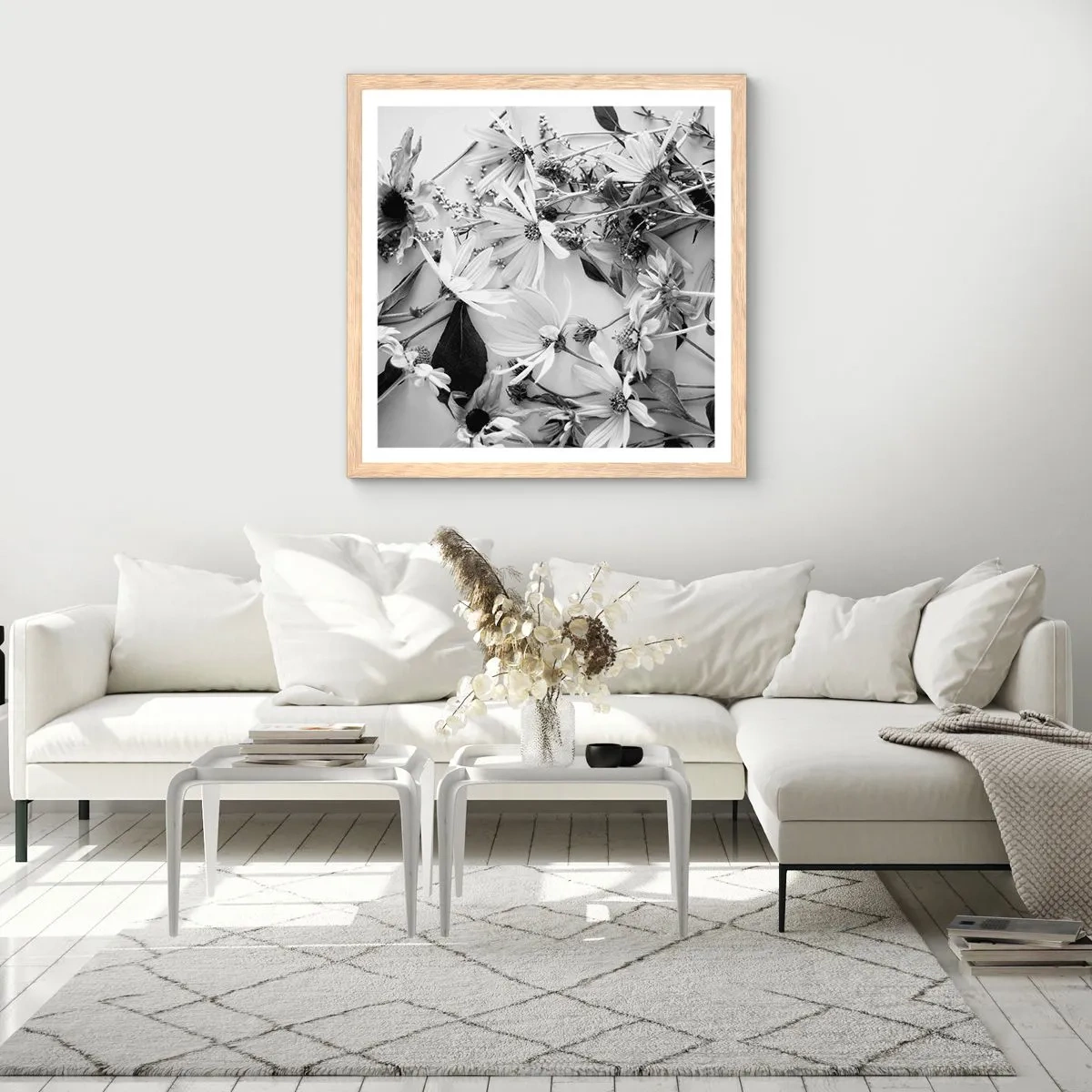 Poster in cornice rovere chiaro - Un non bouquet di fiori - 40x40 cm