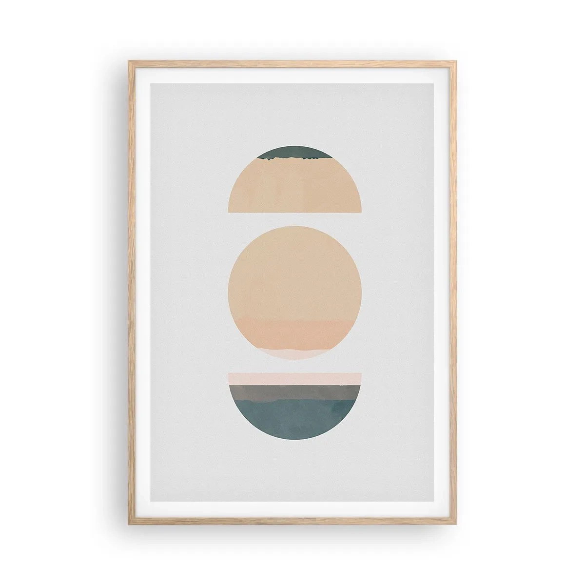 Poster in cornice rovere chiaro - Un cerchio dopo l'altro - 70x100 cm