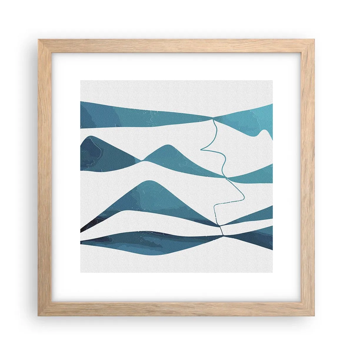 Poster in cornice rovere chiaro - Astrazione: legame turchese - 30x30 cm
