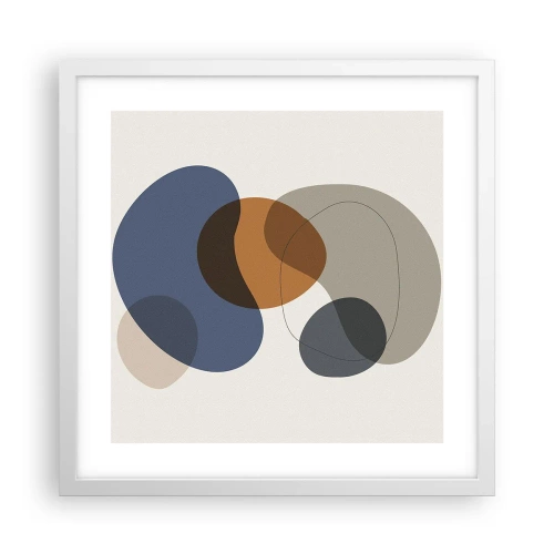 Poster in cornice bianca - Gocce di colore - 40x40 cm