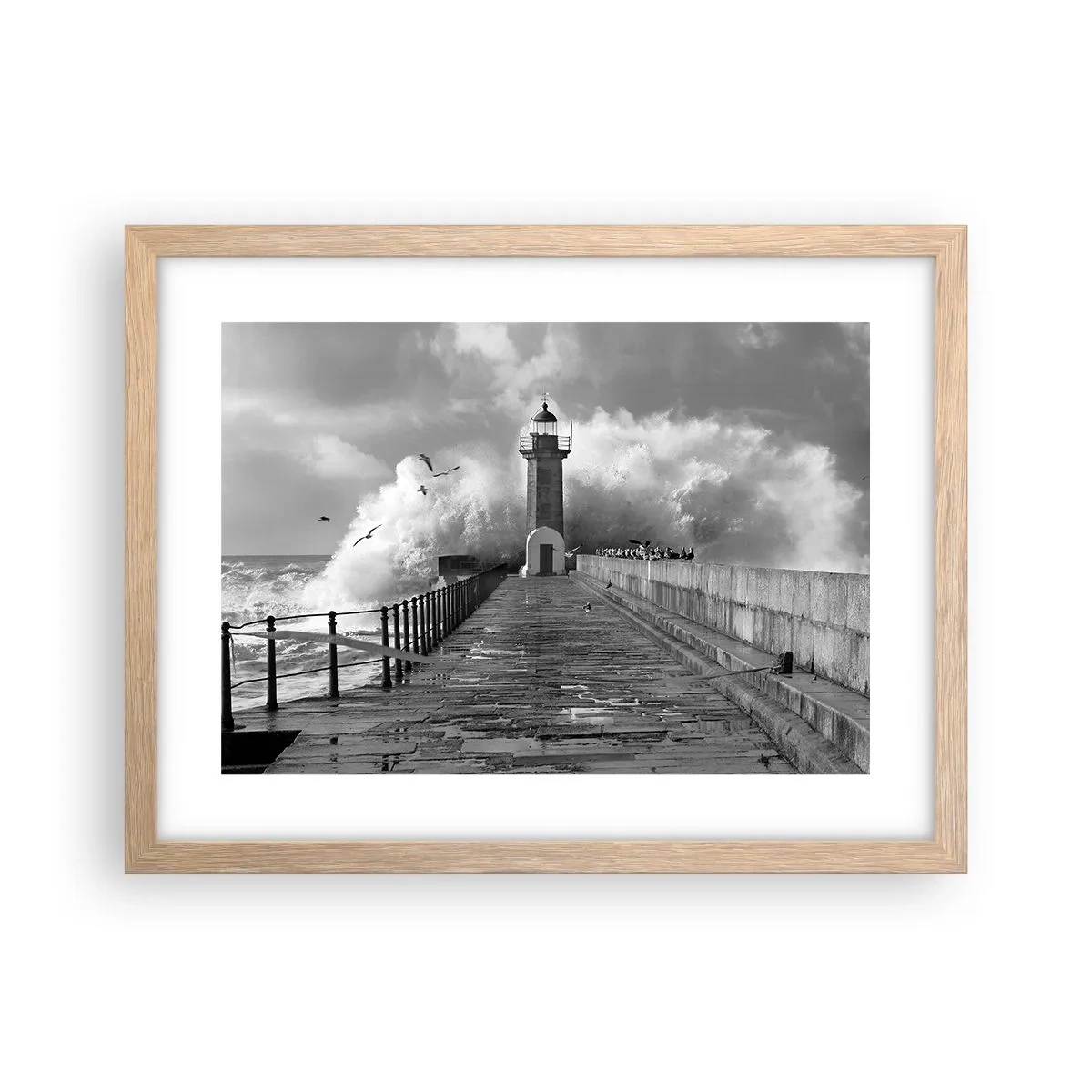 Poster in cornice rovere chiaro - Senza paura - 40x30 cm