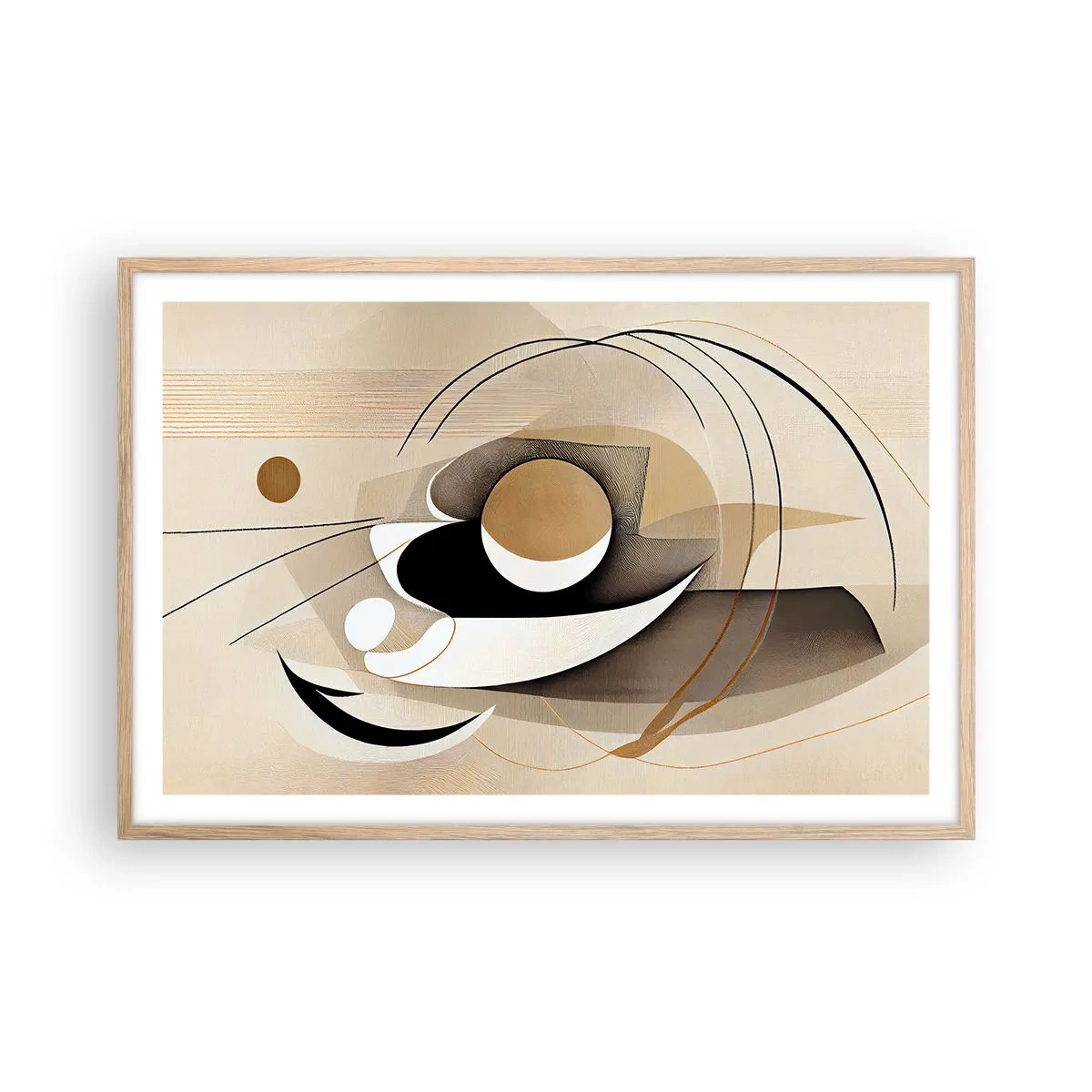 Poster in cornice rovere chiaro - Composizione: l'essenza delle cose - 91x61 cm