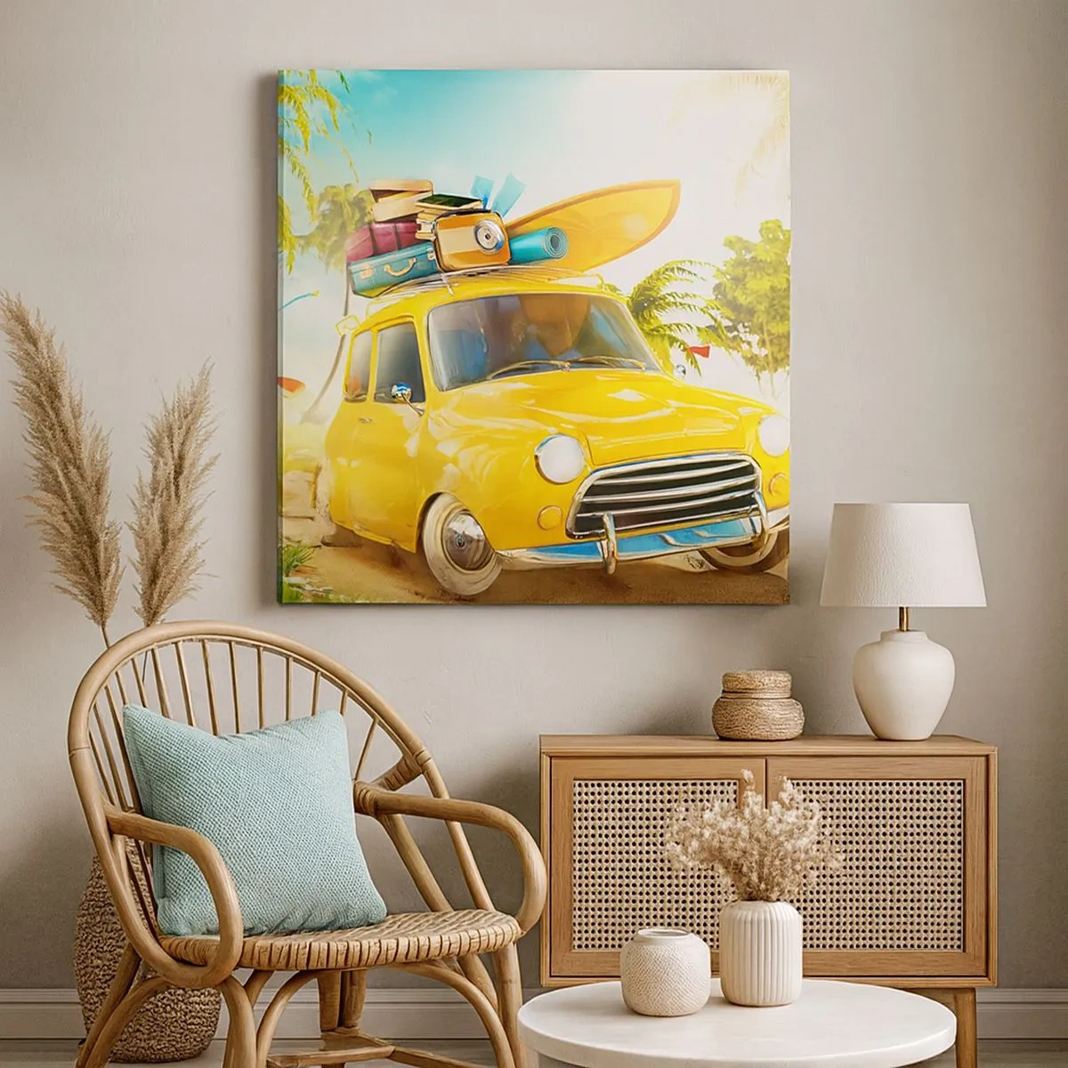 Quadro su tela - Stampe su Tela - Viaggio nel paese dei sorrisi - 30x30 cm