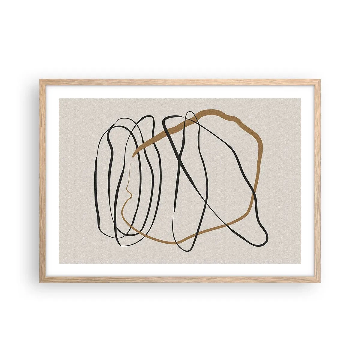 Poster in cornice rovere chiaro - Composizione: danza intricata - 70x50 cm