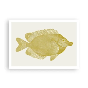 Poster - Pesci rossi vintage su sfondo chiaro - 100x70cm - Pesce e basta - Decorazione murale moderna per soggiorno e camera da letto ARTTOR