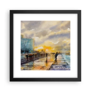 Poster in cornice nera - Vita sulla costa - 30x30 cm