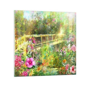 Quadro su vetro - Il ponte dei sospiri primaverili - 40x40 cm