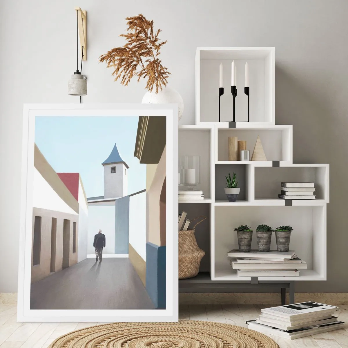 Poster in cornice bianca - Passeggiata assolata - 30x40 cm