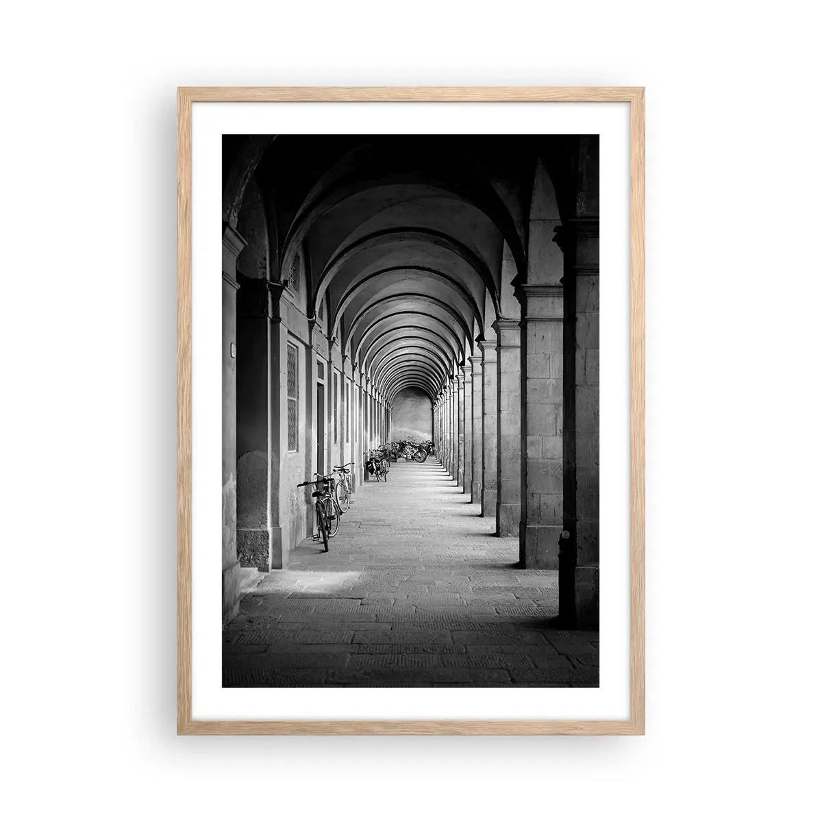 Poster in cornice rovere chiaro - Sotto i portici - 50x70 cm