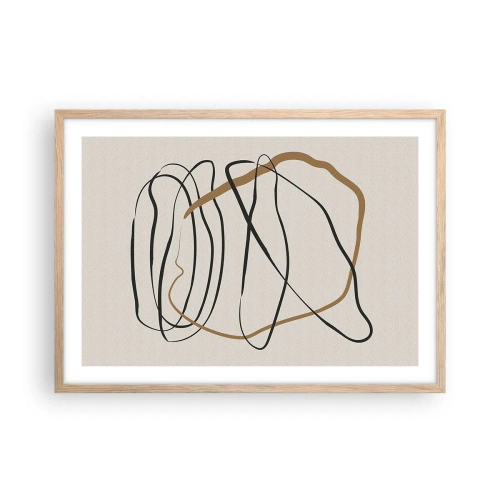 Poster in cornice rovere chiaro - Composizione: danza intricata - 70x50 cm