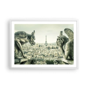 Poster in cornice bianca - Chiacchierate parigine - 70x50 cm