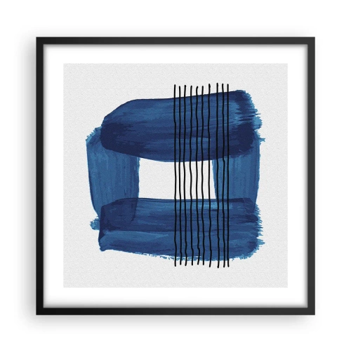Poster in cornice nera - Composizione blu e nera - 50x50 cm