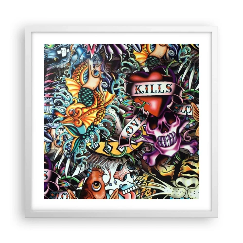 Poster in cornice bianca - Il sogno del tatuatore - 50x50 cm