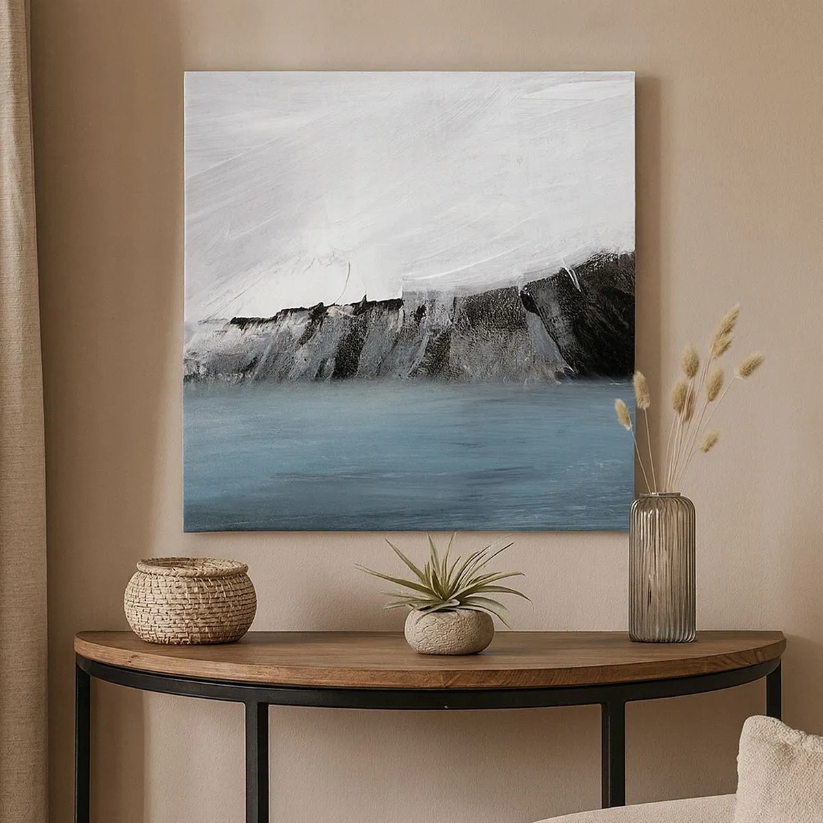 Quadro su tela - Stampe su Tela - Acqua-terra: lo scontro degli elementi - 30x30 cm