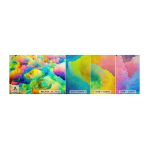 Campione di Fotomurale Premium Canvas - Piumino arcobaleno - Astrazione, Pezzo, Colori pastello - 100x30 cm