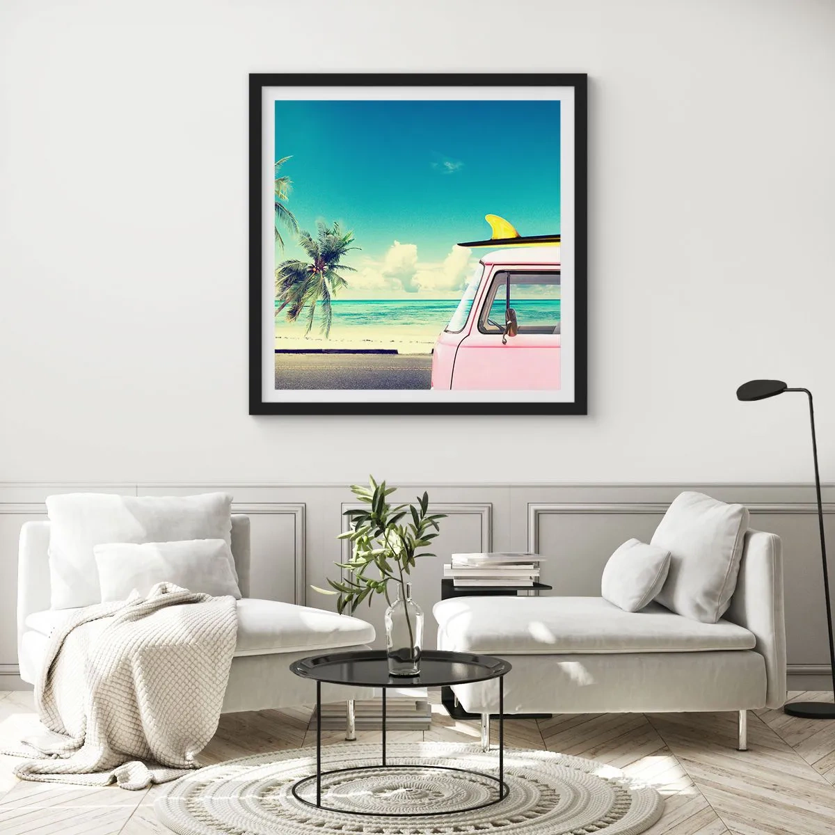Poster in cornice nera - Tempo di vacanze - 30x30 cm