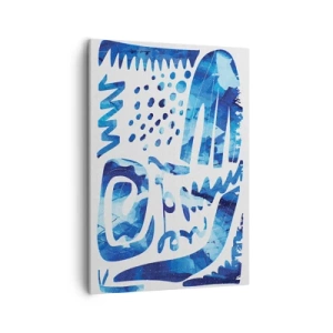 Quadro su tela - Stampe su Tela - Motivo astratto nei toni del blu - 50x70cm - Ritorno alle radici - Decorazione murale moderna per soggiorno e camera da letto ARTTOR