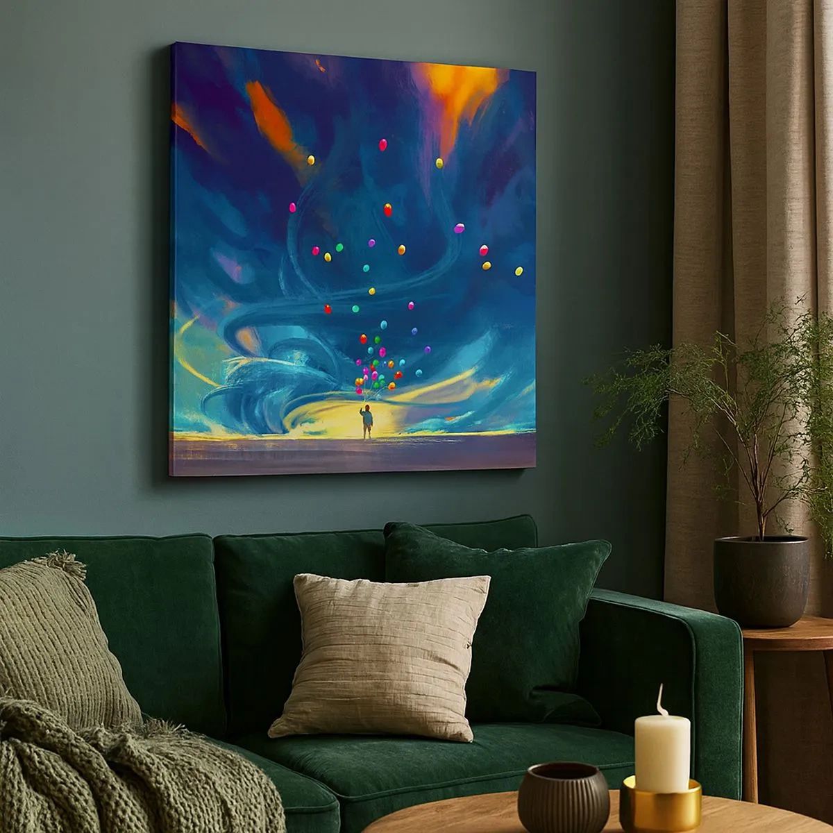 Quadro su tela - Stampe su Tela - Sul vento blu - 30x30 cm