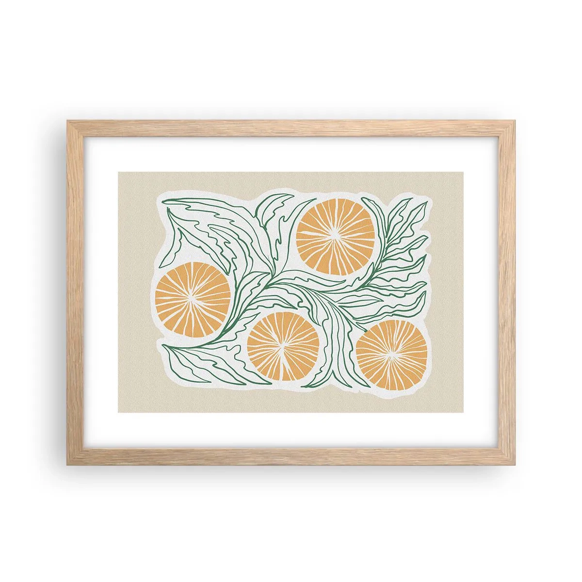 Poster in cornice rovere chiaro - Etnicamente con una nota di astrazione - 40x30 cm