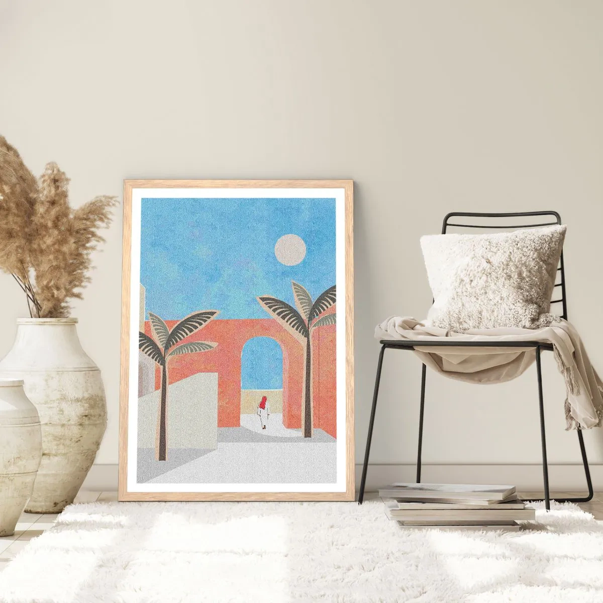 Poster in cornice rovere chiaro - Giornata araba - 70x100 cm