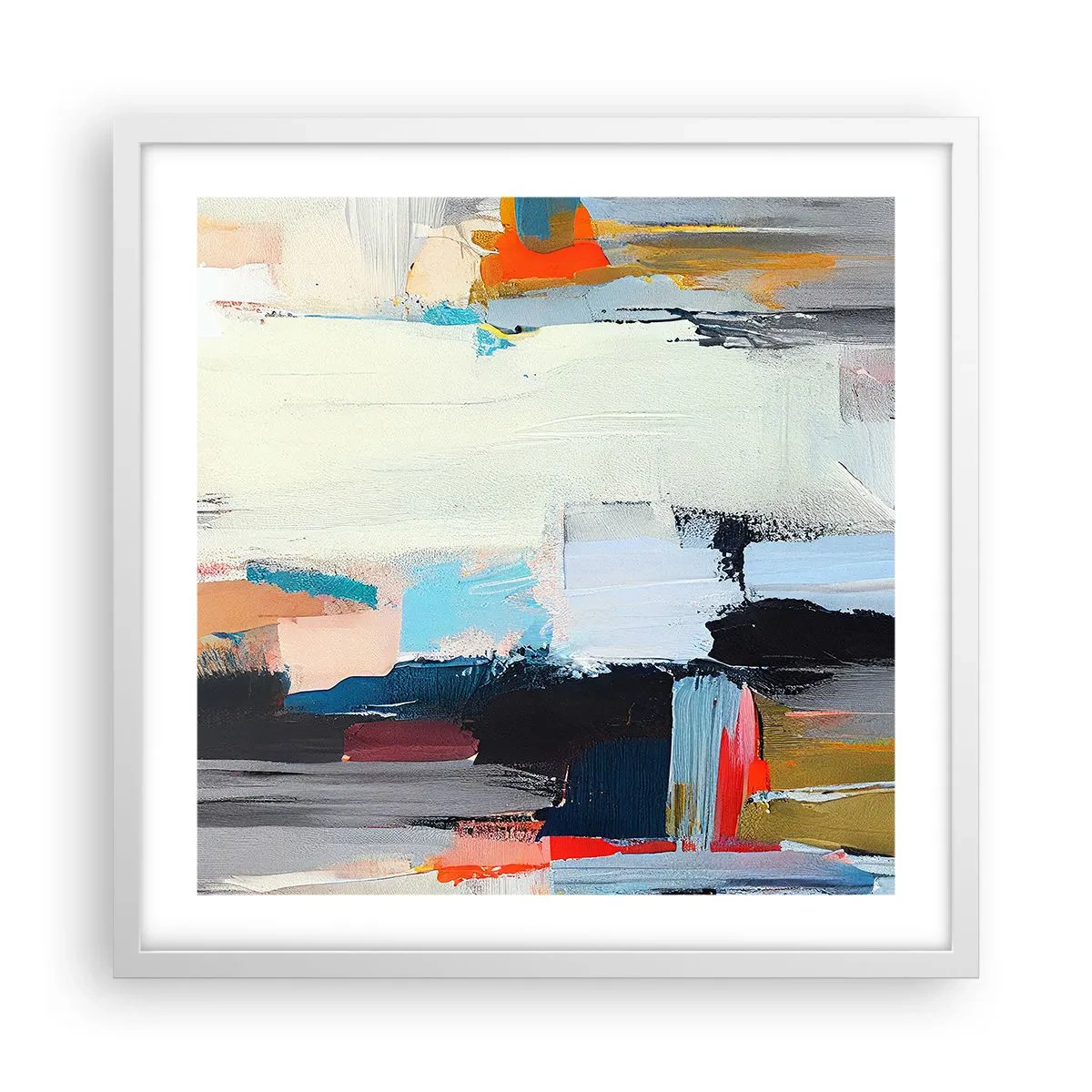 Poster in cornice bianca - C'è una logica? - 50x50 cm