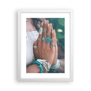 Poster in cornice bianca - Benvenuto al centro dell'essere - 30x40 cm