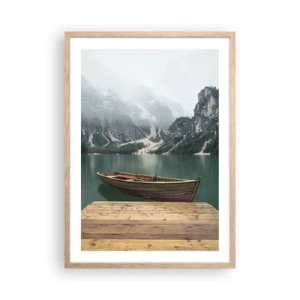 Poster in cornice rovere chiaro - E attorno le fiere rocce - 50x70 cm