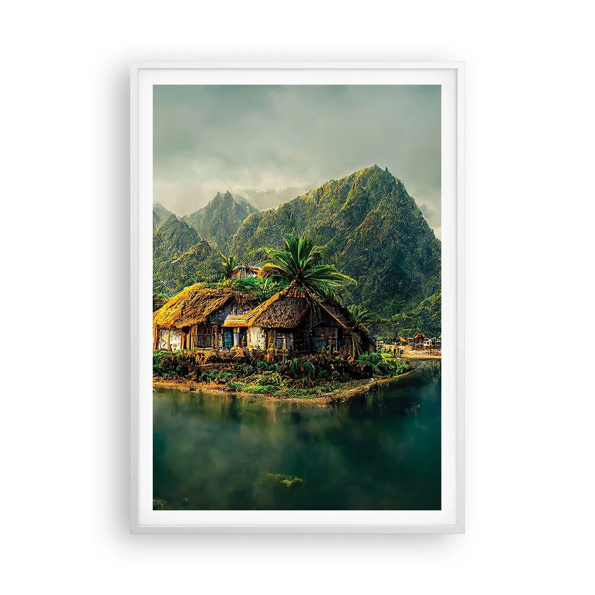 Poster in cornice bianca - Paradiso tropicale - 70x100 cm