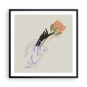 Poster in cornice nera - Tocco delicato - 60x60 cm