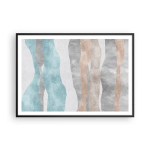 Poster in cornice nera - Strisce astratte in tonalità pastello - 100x70cm - Studio di prossimità - Decorazione murale moderna per soggiorno e camera da letto ARTTOR