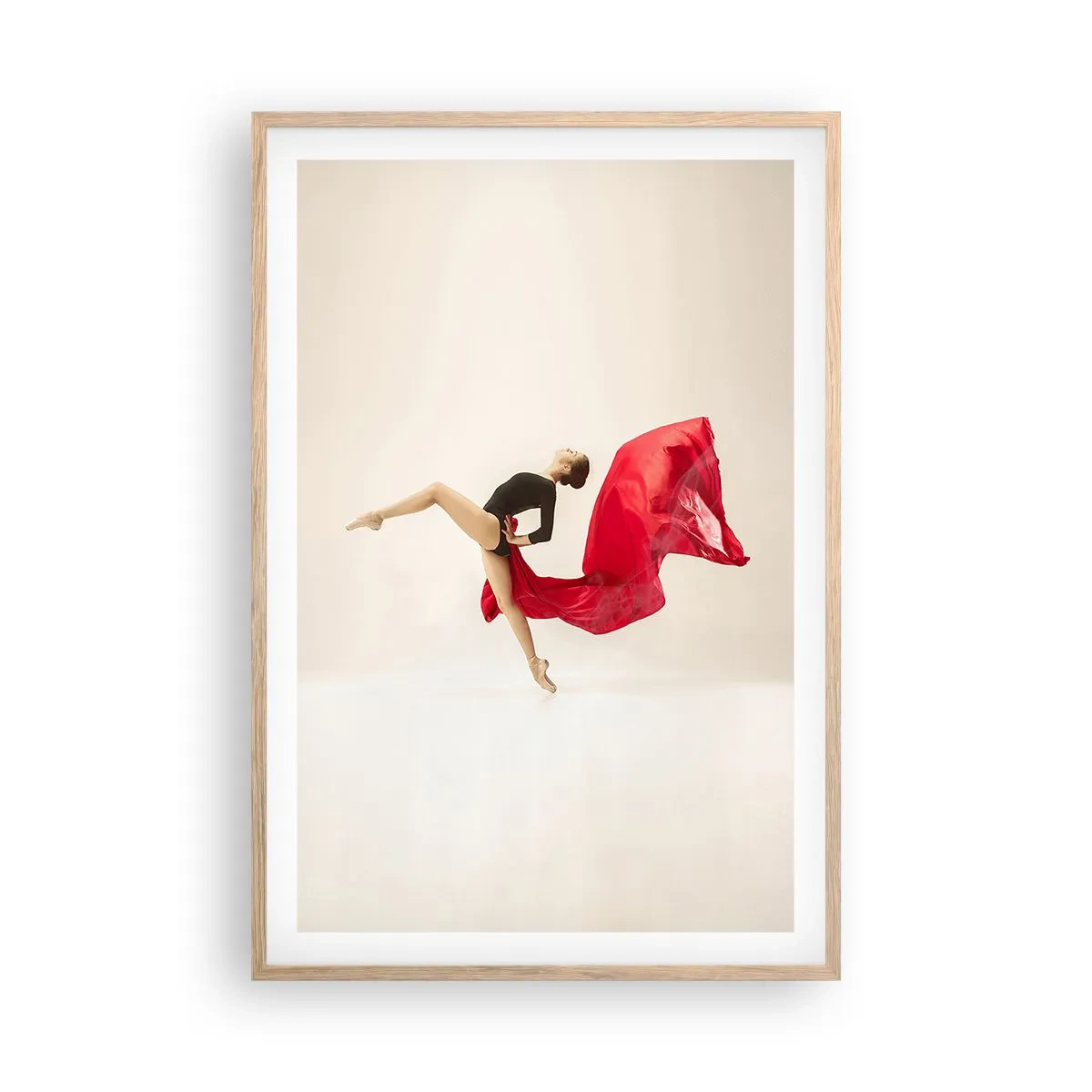 Poster in cornice rovere chiaro - Rosso e nero - 61x91 cm