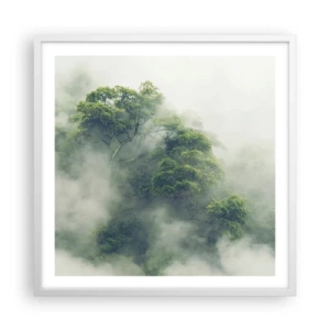 Poster in cornice bianca - Avvolti dalla nebbia - 60x60 cm