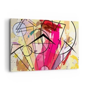 Quadro su tela - Stampe su Tela - Astrazione con linee e forme geometriche - 120x80cm - Esplosione - Decorazione murale moderna per soggiorno e camera da letto ARTTOR