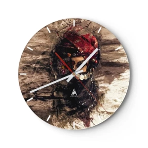 Orologio da parete - Orologio in Vetro - Ritratto artistico di una donna che indossa gioielli tradizionali - 30x30cm - Quantomeno inquietante - Decorazione murale moderna per soggiorno, cucina e camera da letto ARTTOR