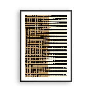 Poster in cornice nera - Motivo geometrico con linee e colori caldi - 50x70cm - Astrazione architettonica - Decorazione murale moderna per soggiorno e camera da letto ARTTOR