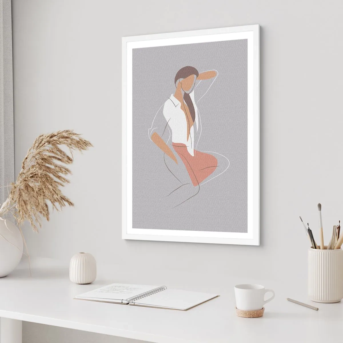 Poster in cornice bianca - Profilo di bellezza - 50x70 cm
