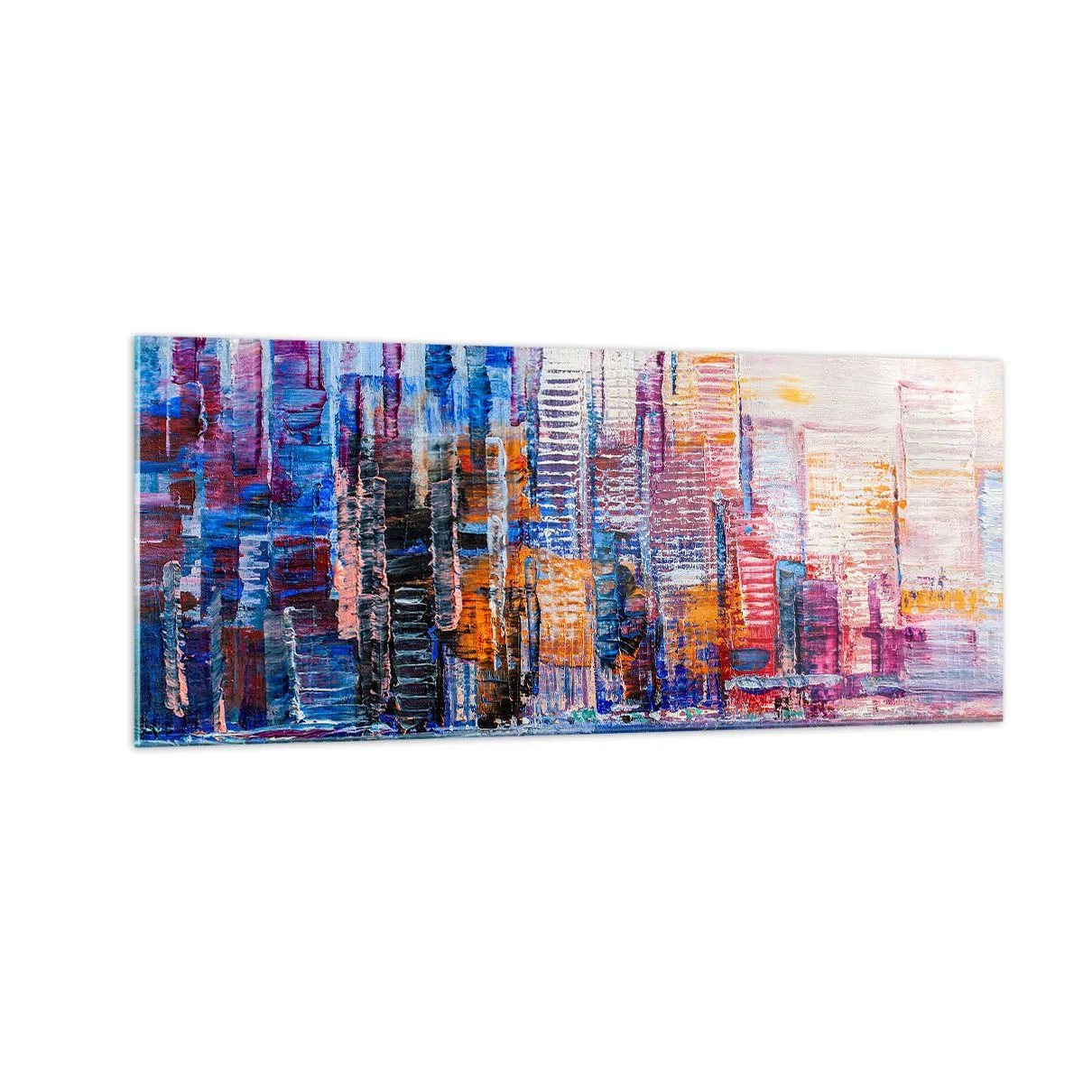 Quadro su vetro - Metropoli gioiosa - 100x40 cm